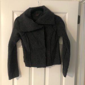 New Free People charcoal gray, wool jacket / sweater, Size S